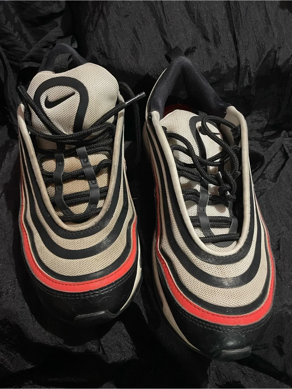 Nike Men’s Air Max 97 — Black, White & Red Accent Sz 7